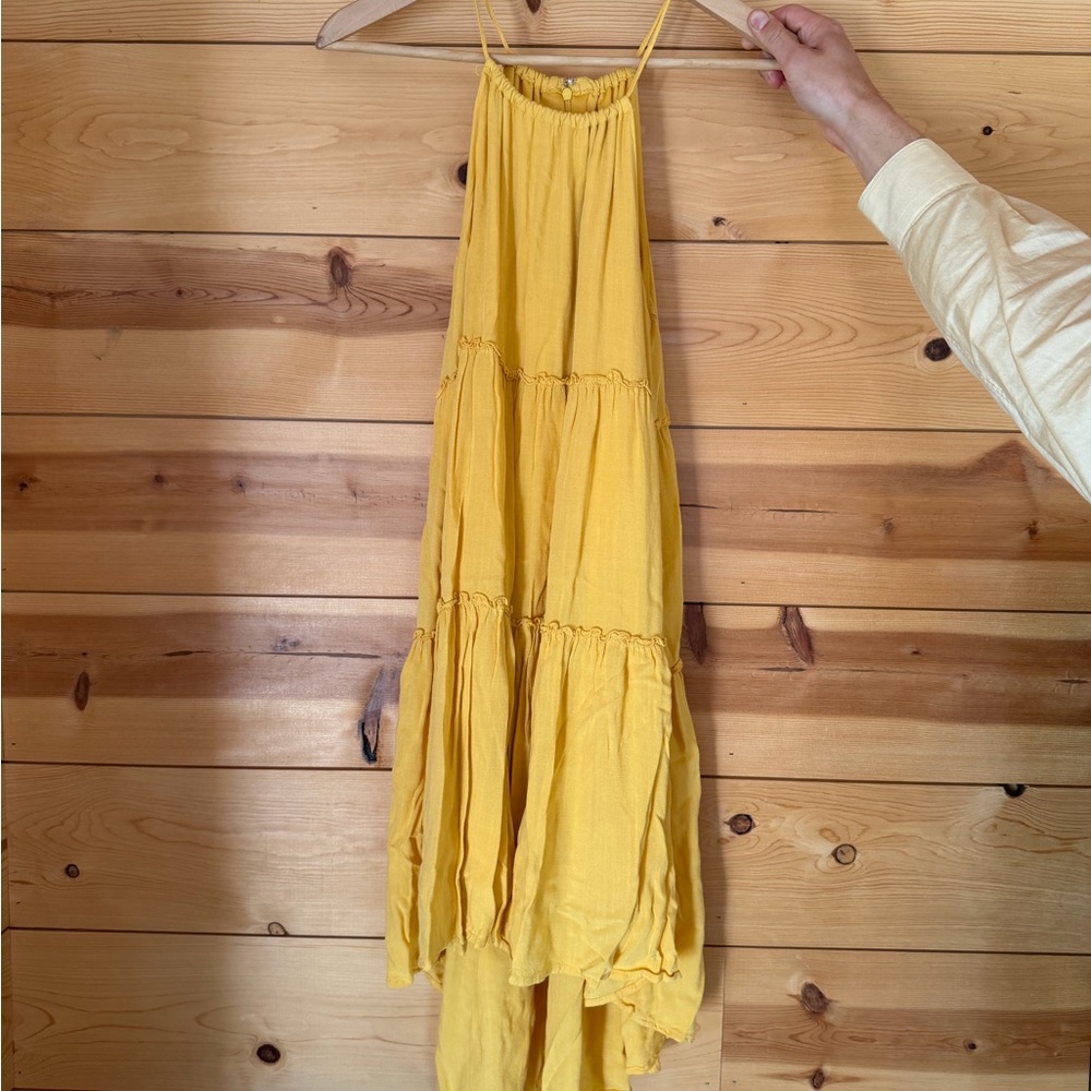 Abound Yellow High Low Halter Neck Dress